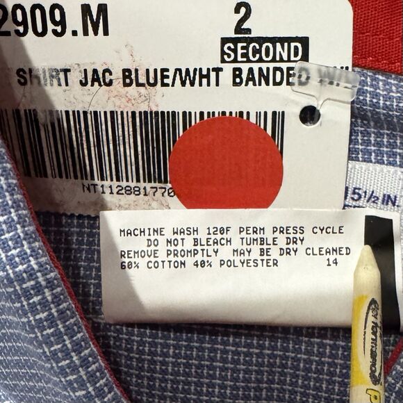 Budweiser Shirt Bud Light Button up work Blue Men’s Sz M 15-15 1/2 Checkered NWT - Picture 9 of 10